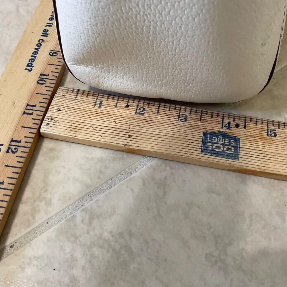 Kate Spade Leather Handbag/tote Ivory Triple compartment footed bag